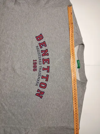 Sudadera Vintage Benetton gris para hombre - XL
