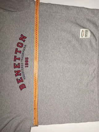 Sudadera Vintage Benetton gris para hombre - XL