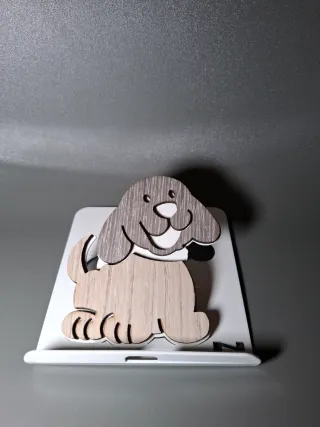 Supporto Smartphone/Tablet Cane Legno