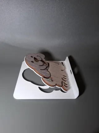 Supporto Smartphone/Tablet Cane Legno