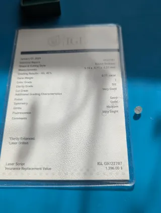 Diamante Redondo Brillante 0.71ct IGL