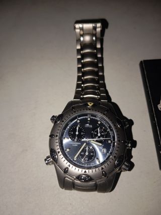 Reloj Lotus Titanium Cronógrafo Alarma Plata Negro