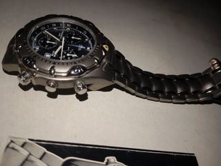 Reloj Lotus Titanium Cronógrafo Alarma Plata Negro