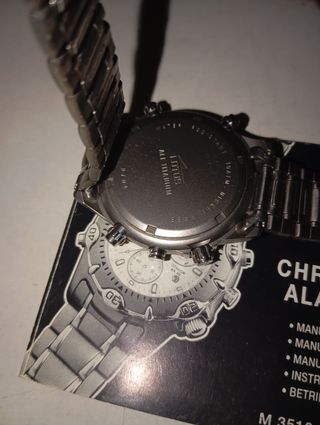 Reloj Lotus Titanium Cronógrafo Alarma Plata Negro