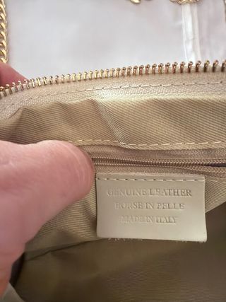 Borsa vera pelle color beige