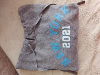 Jersey Bershka sin mangas capucha gris XL