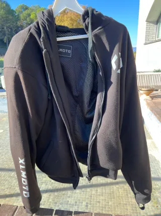 Sudadera Negra Moto L reflectante con protecciones