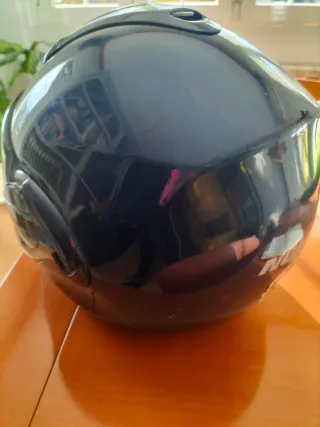 Casco de moto azul Nolan