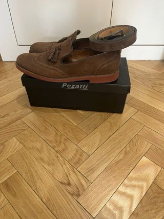 Zapatos ante hombre y cinturón