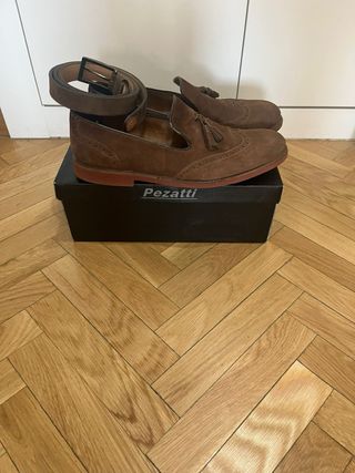 Zapatos ante hombre y cinturón