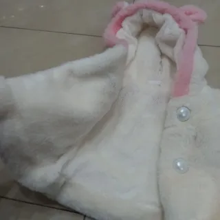 Cappottino neonata pelliccia sintetica bianco