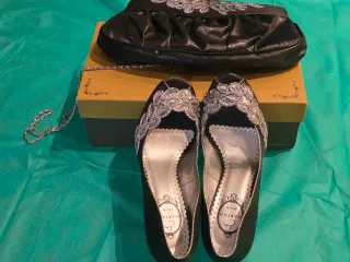 Zapatos Marian fiesta/ceremonia negros y plateados