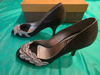 Zapatos Marian fiesta/ceremonia negros y plateados