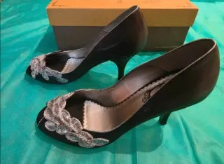 Zapatos Marian fiesta/ceremonia negros y plateados