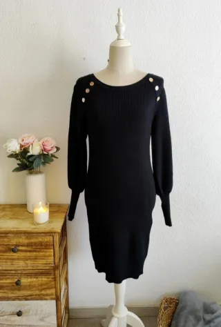 Vestido de punto negro L