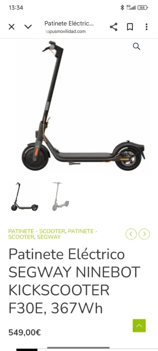 Patinete eléctrico Ninebot F30e