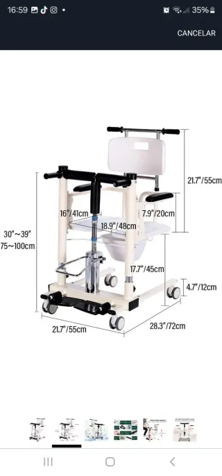 Silla elevadora para transferencia