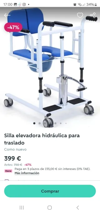 Silla elevadora para transferencia