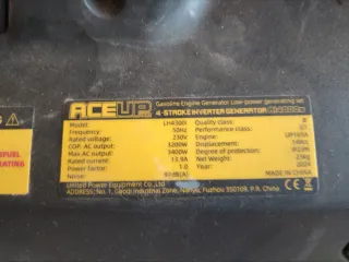 Generador Inverter ACEUP 3400W / 3200W