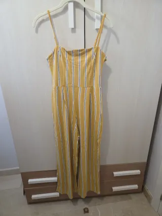 Mono amarillo con rayas verticales