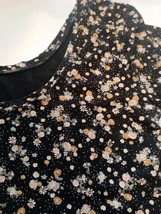 Camiseta estampada flores manga 3/4