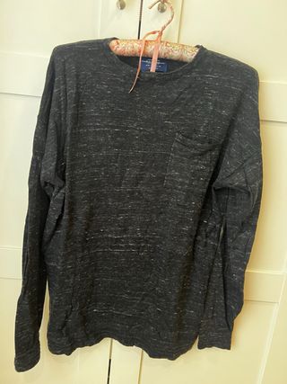 Pull&Bear Camiseta Manga Larga Gris M