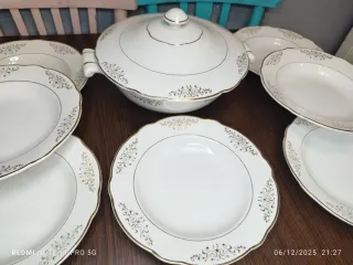 Vajilla LUNEVILLE Vintage Porcelana Dorada