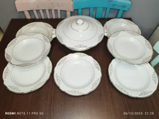 Vajilla LUNEVILLE Vintage Porcelana Dorada