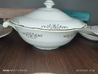 Vajilla LUNEVILLE Vintage Porcelana Dorada
