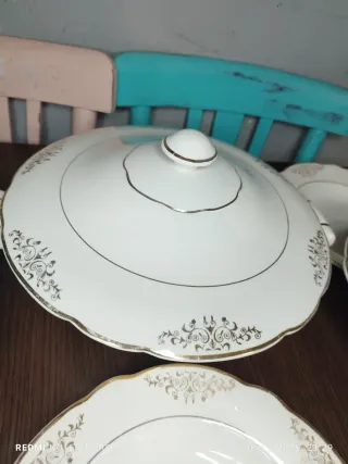 Vajilla LUNEVILLE Vintage Porcelana Dorada