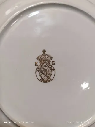 Vajilla LUNEVILLE Vintage Porcelana Dorada