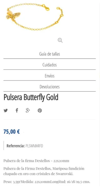 Pulsera Butterfly Gold