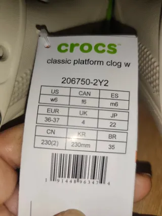 Crocs Classic Platform Clog Beige Talla 37