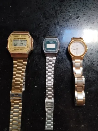 Lote 3 Relojes Casio (Oro y Plata)