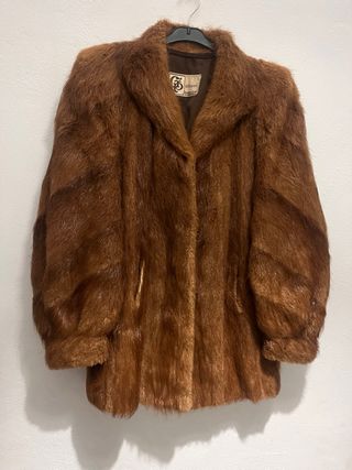 Abrigo de pelo castor marrón Talla L