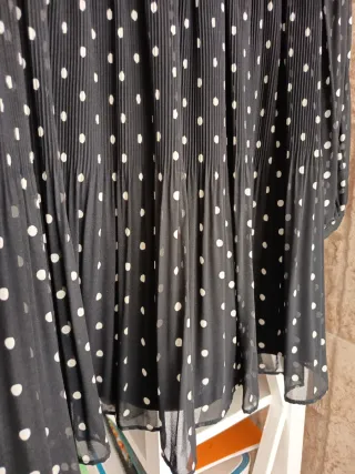 Vestido Zara plumeti negro y blanco