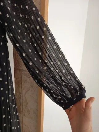 Vestido Zara plumeti negro y blanco