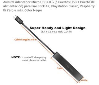 Adaptador Micro USB OTG 3 Puertos USB
