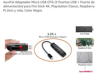 Adaptador Micro USB OTG 3 Puertos USB