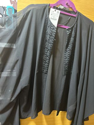 Zara Camisa Fiesta Negra Talla M