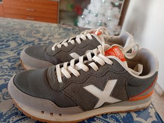 Botas Munich Hombre Gris Naranja