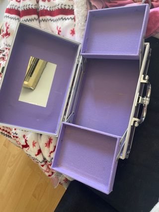 Maletín Morado y Plateado para Maquillaje