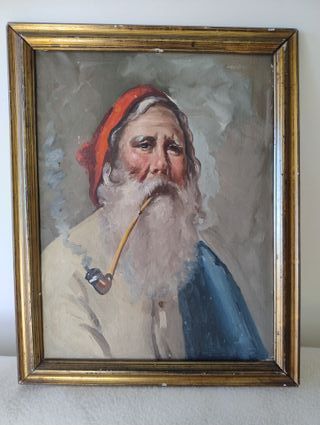 Dipinto olio su tela • Fumatore di pipa