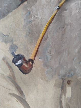 Dipinto olio su tela • Fumatore di pipa