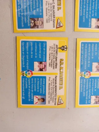 Pack cromos S.D. Albacete B 94/95
