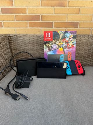 Nintendo Switch OLED Neon IMPECABLE + SD 512GB
