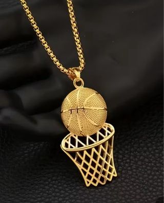 Collar Cadena Baloncesto Aro Dorado