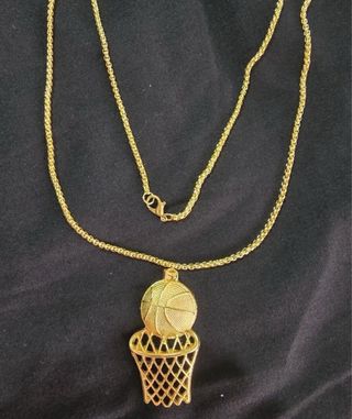 Collar Cadena Baloncesto Aro Dorado