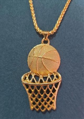 Collar Cadena Baloncesto Aro Dorado