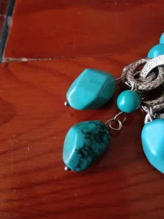 Pulsera de turquesa y plateado